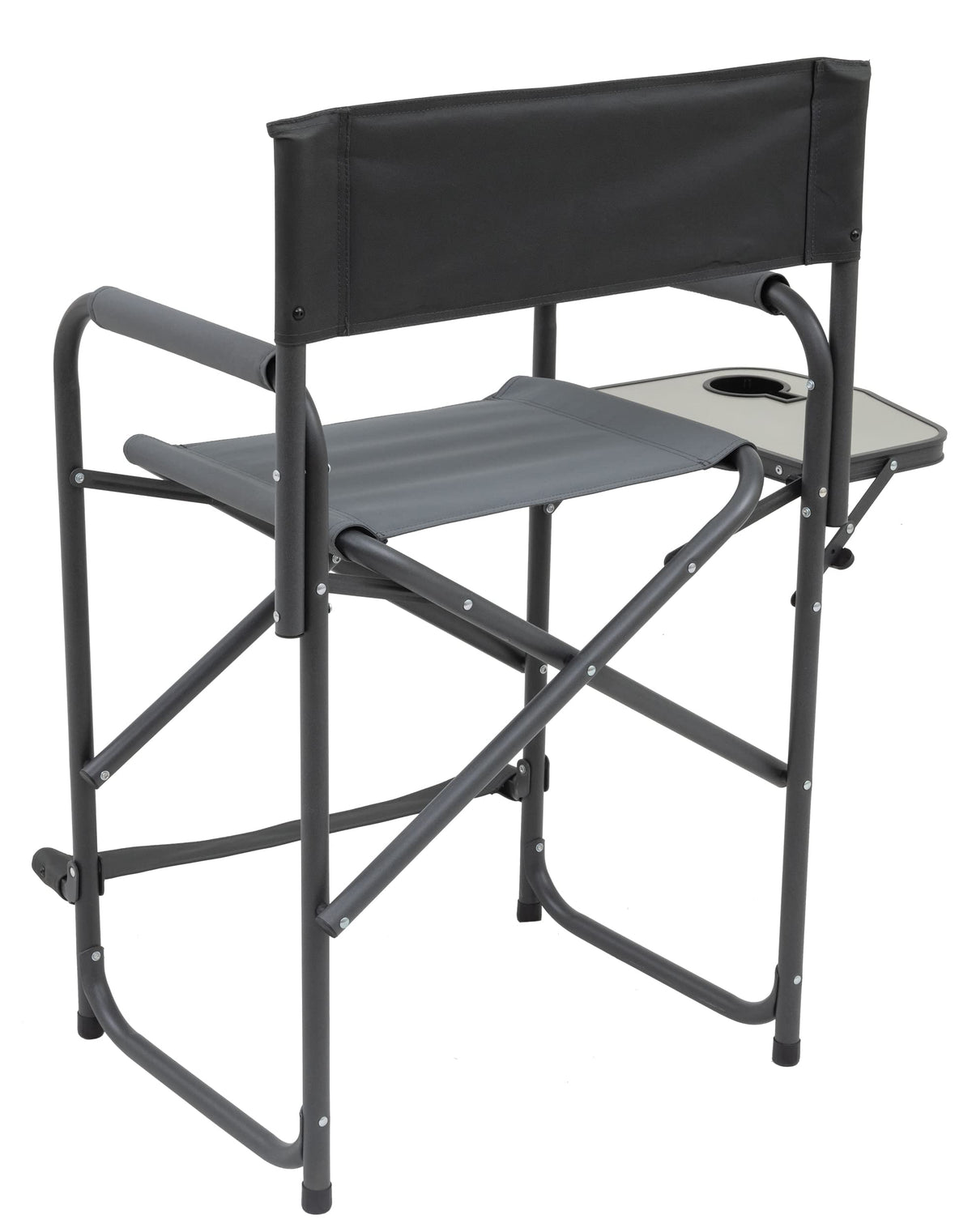 Browning Directors Chair - Outdoor Folding Chairs Made with Durable Fabric and Sturdy Aluminum/Steel Frame, with Extra Tall Seat and Flip-Down Footrest, Plus, Charcoal/Gray