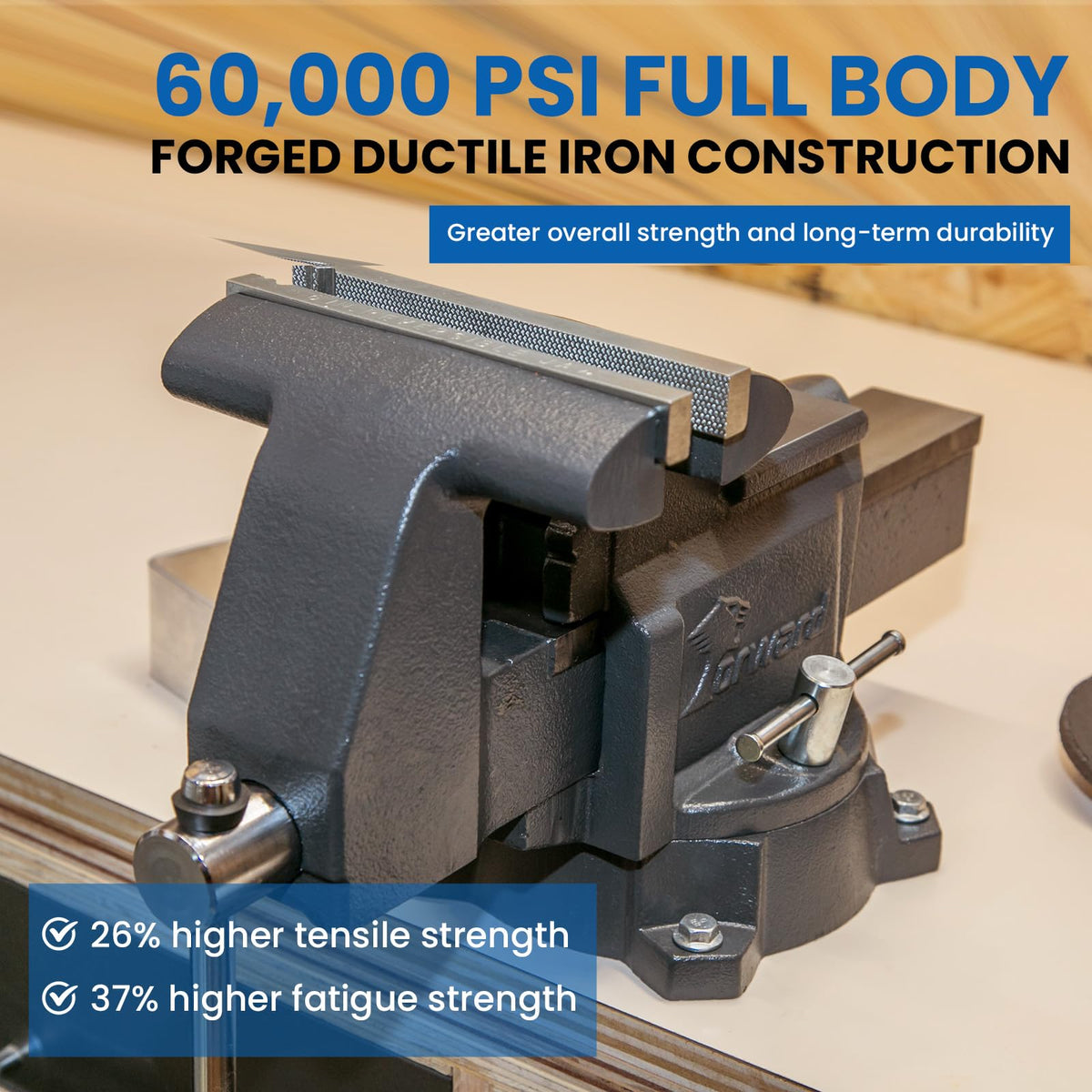 Forward CR60A 6.5 Inch Bench Vise and C-Clamp 3 Piece Set