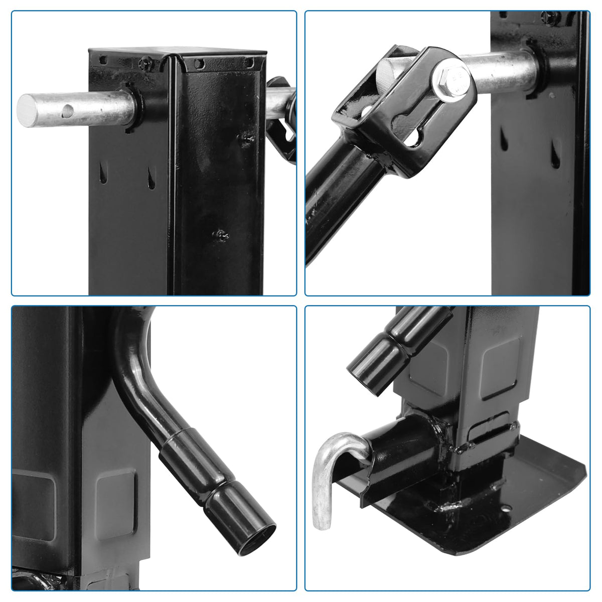 Heavy Duty Weld Square Tube Trailer Jack - 12.5" Lift 13.5" Drop Leg Travel Capacity 12000 LBS (12000lbs Side Pull pin)