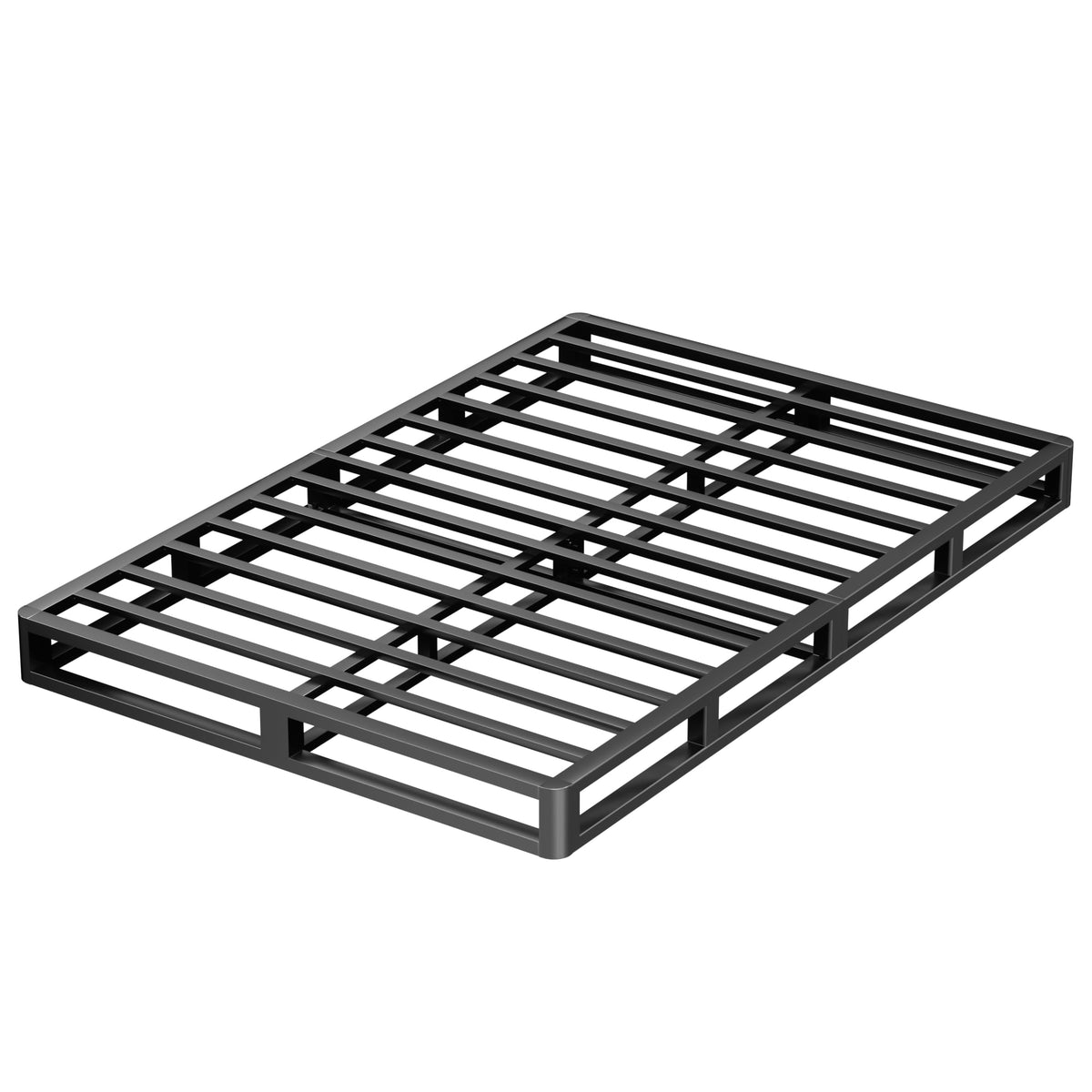VIPSHOW 5 Inch Full Metal Bed Frame Round Corner Low Platform Bed Frames 3000 LBS Heavy Duty Steel Slats Support Mattress Foundation No Box Spring Needed, Noise Free, Easy Assembly, Black