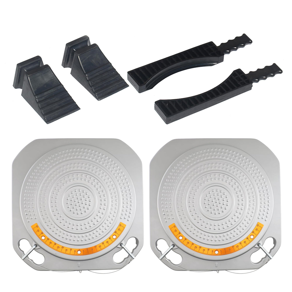 Nienloop Wheel Aligner System Turnplates Turntables Radius Plates with Scale 4 Ton Load Capacity for Alignment Scissor Lift 4-Post Lift