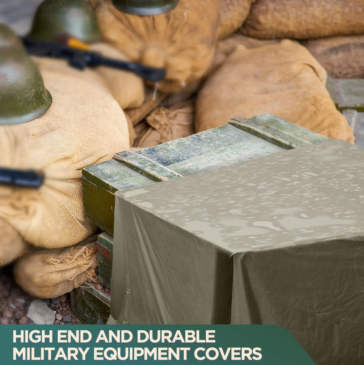 CCS Waterproof Canvas Tarp Cover (21oz) – Heavy Duty Duck Cloth, Waxed Canvas Tarpaulin with Rustproof Brass Grommets for Camping, Construction, Equipment & Outdoor Use (Olive Drab, 10x16 Ft)