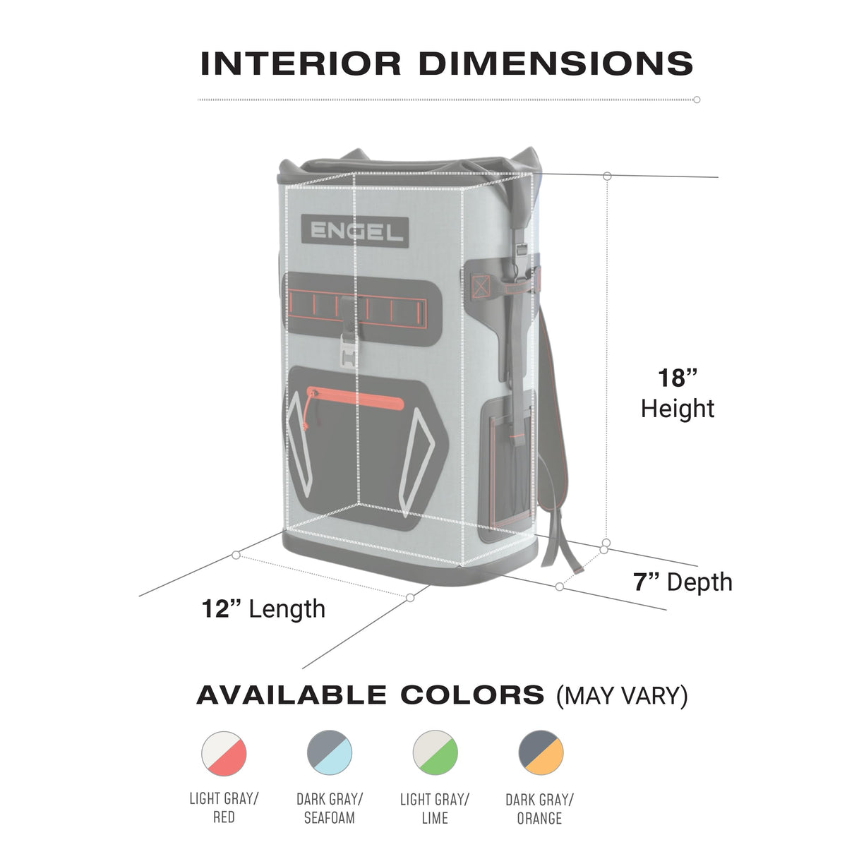 Engel BP25-GSF 25 Quart Roll-Top High Performance Backpack Cooler Dark Gray/Seafoam