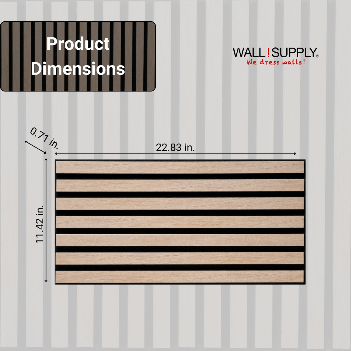 Wall!Supply 3D Soundproof Wall Panels – Acoustic Natural Oak Finish – EPS Foam Wallpaper Alternative for Living Room, Bedroom & Office – Easy DIY Installation – 6 Pack, Covers 10.87 Sq Ft