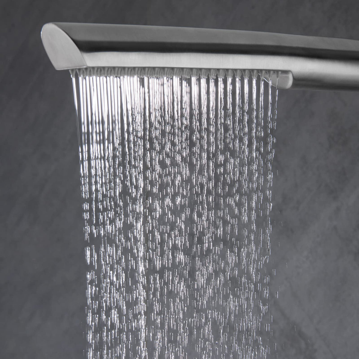 RBROHANT Outdoor Shower Brass Outside Shower Kit for Backyard Garden Pool Beach, Freestanding Outdoor Shower Fixtures with Overhead Shower Head and Handheld, Floor Mounted, Brushed Nickel, RB0089
