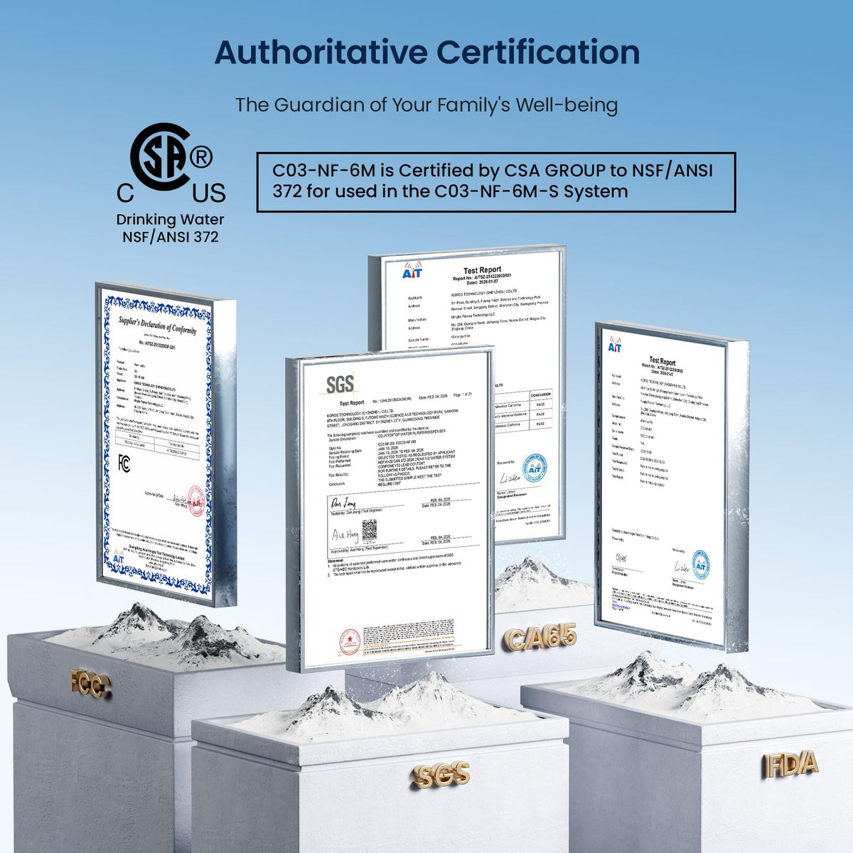 GLACIER FRESH C03 Coolon Countertop Cold Water Purifier with Upgraded Elarisey™ Filtration, Zero Wastewater System, 40oz Cooling Capacity, Low Noise, Plug & Play, NSF42&53/FCC/CA65 Certified.