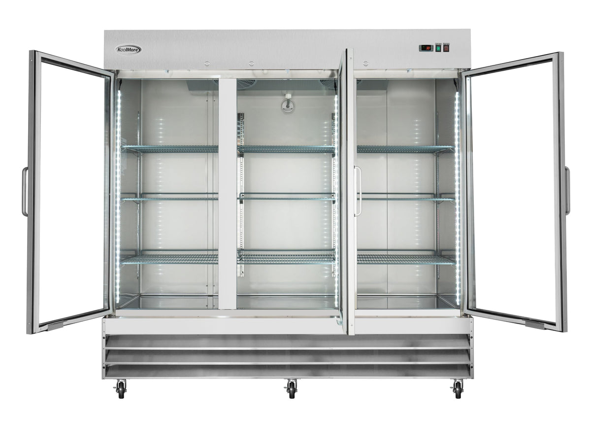 KoolMore RIR-3D-GD Commercial Refrigerator, Triple Door, Stainless Steel,66.5 cubic feet