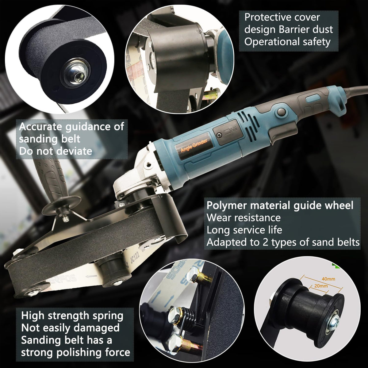 Pipe Belt Sander - 1280W Industrial Grade Pipe Tube Polishing Sandingwith 6 Variable Speeds,Suitable for Polishing Various Circular Pipe Materials,Woodworking and Metal Rust Removal(45Pcs Belts).