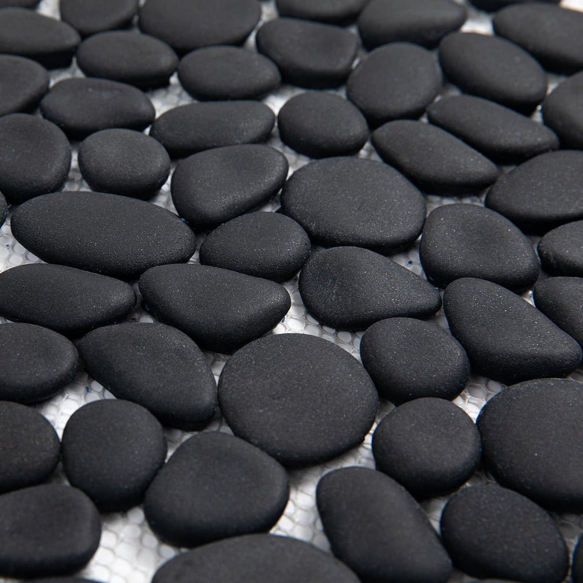 Lovdeco Pebble Tile Shower Floor, Mosaic Pebble Backsplash for Wall, Stone Tiles for Bathroom and Outdoor Garden, 5 Sheets, Black