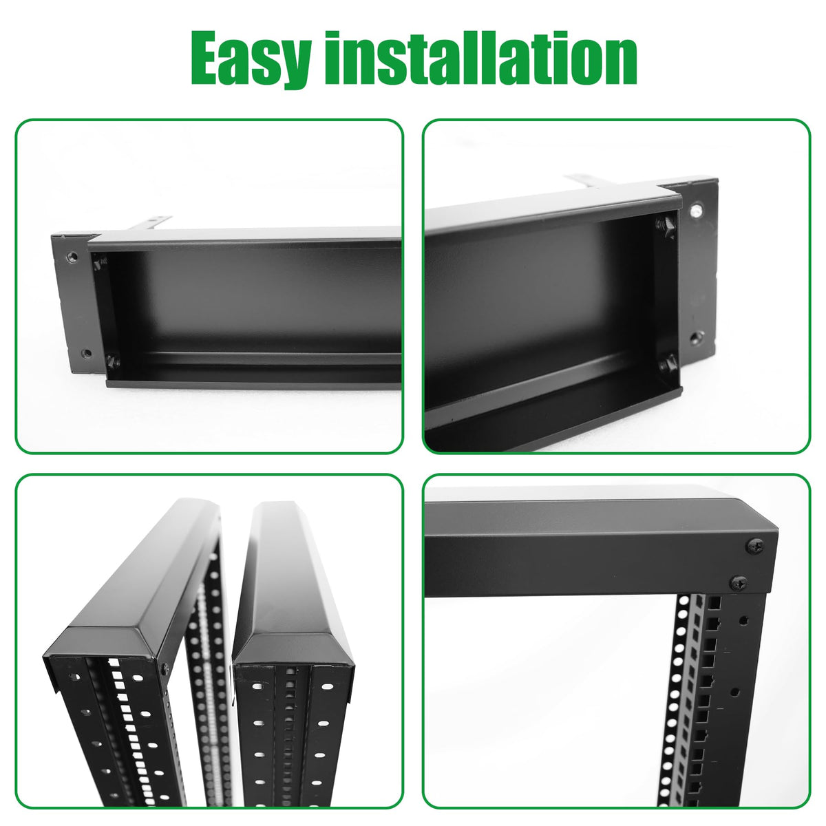 42U Server Rack/4-Post 19in Network Rack/Open Frame Rack with Wheels, Heavy-Duty Frame Cabinet/Adjustable Depth 15.75-13.75in GLOBALRACK，(4POST-600-42U)