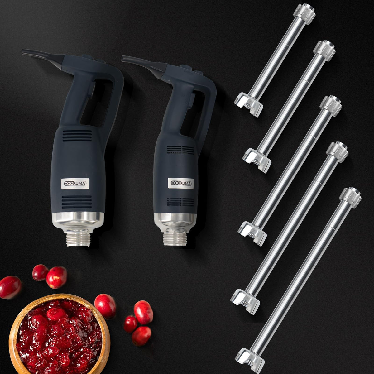 COOLUMA Commercial Immersion Blender, 500W Heavy Huty Hand Blender With 16 Inch Removable Shaft, 6,000-20,000 RPM Variable Speed, Industrial Hand Mixer For Pro Restaurant Kitchen.