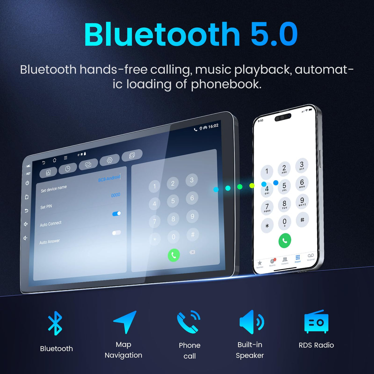 [4G+64G] Car Radio Stereo for Jeep Patriot Compass 2010-2016: Upgrade 10" HD Touchscreen Android Stereo, Wireless CarPlay Android Auto 5GWiFi GPS Navigation Bluetooth FM 1080P Backup Camera