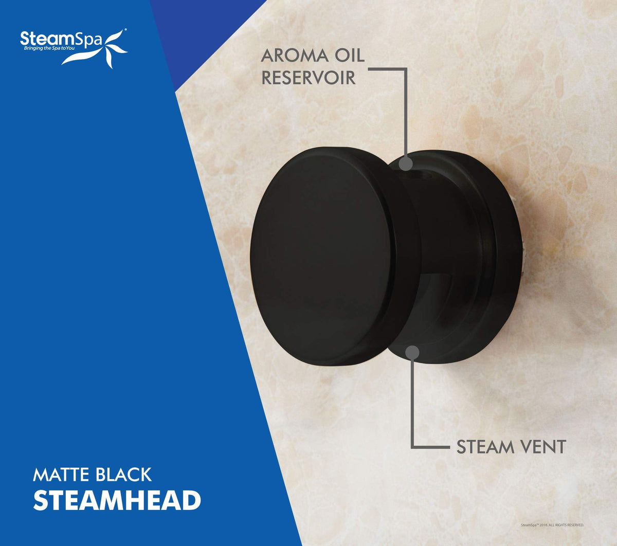 STEAMSPA 7.5kW Steam Sauna Generator Sentry Series 240V Steam Generator with Touch Screen, Steamhead, Built-in Steam Shower Auto Drain, ACU Quickstart Steam Bath Generator (Black)