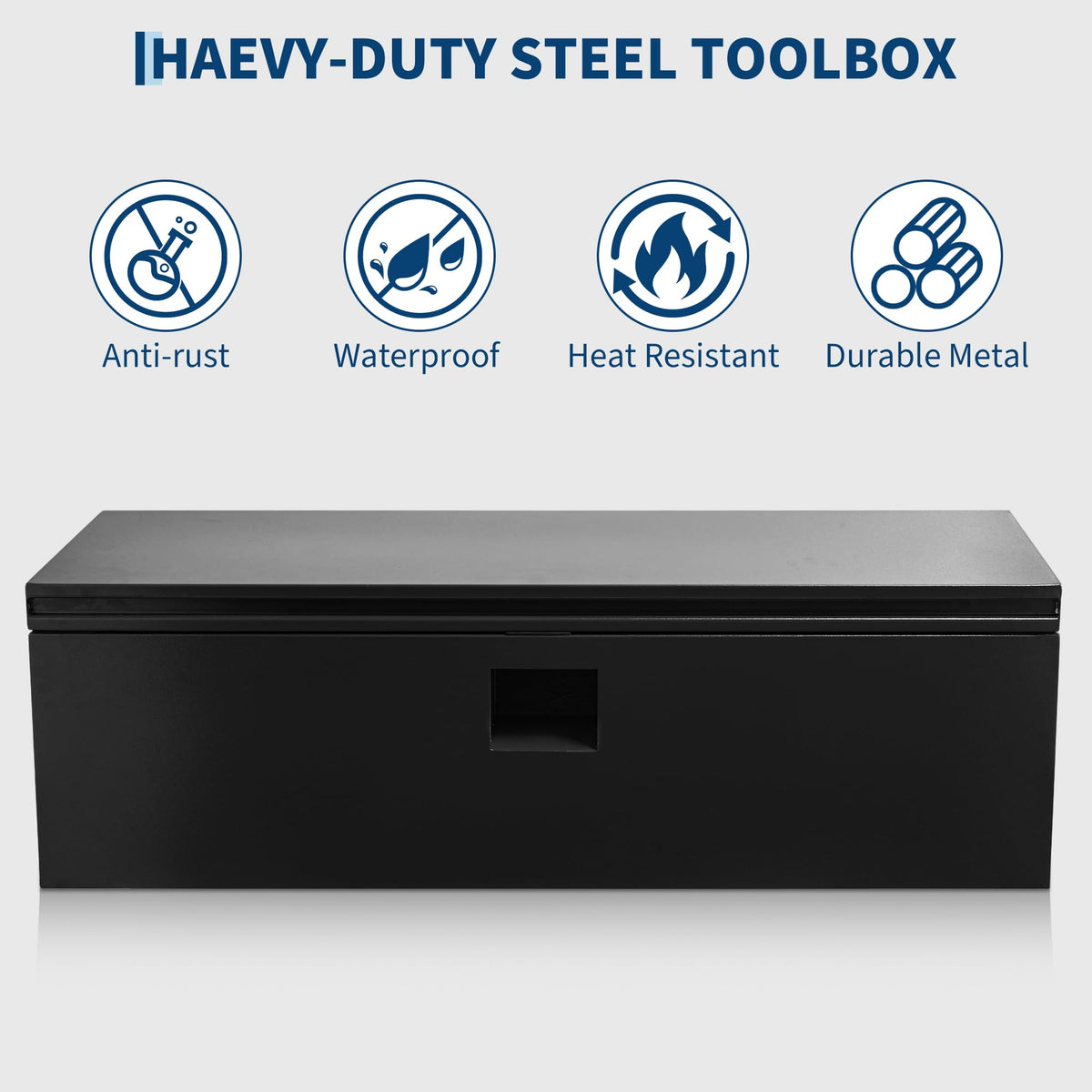 GarveeLife Heavy Duty Steel Truck Bed Tool Box – Weatherproof & Lockable Storage with Dual Gas-Shock Lids, Drill-Proof Security, Global Fit for Pickup, Trailer, RV – Secure Truck Bed Toolbox