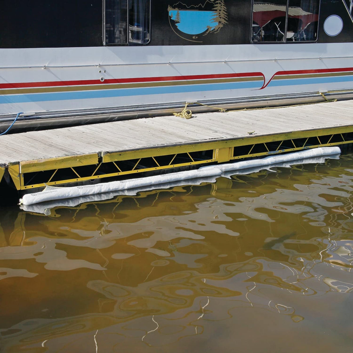 PIG Oil Boom - Oil-Only Absorbent Boom - 4 Pack - 5" x 10' Boom - Absorbs up to 6 gallons per Boom - BOM405