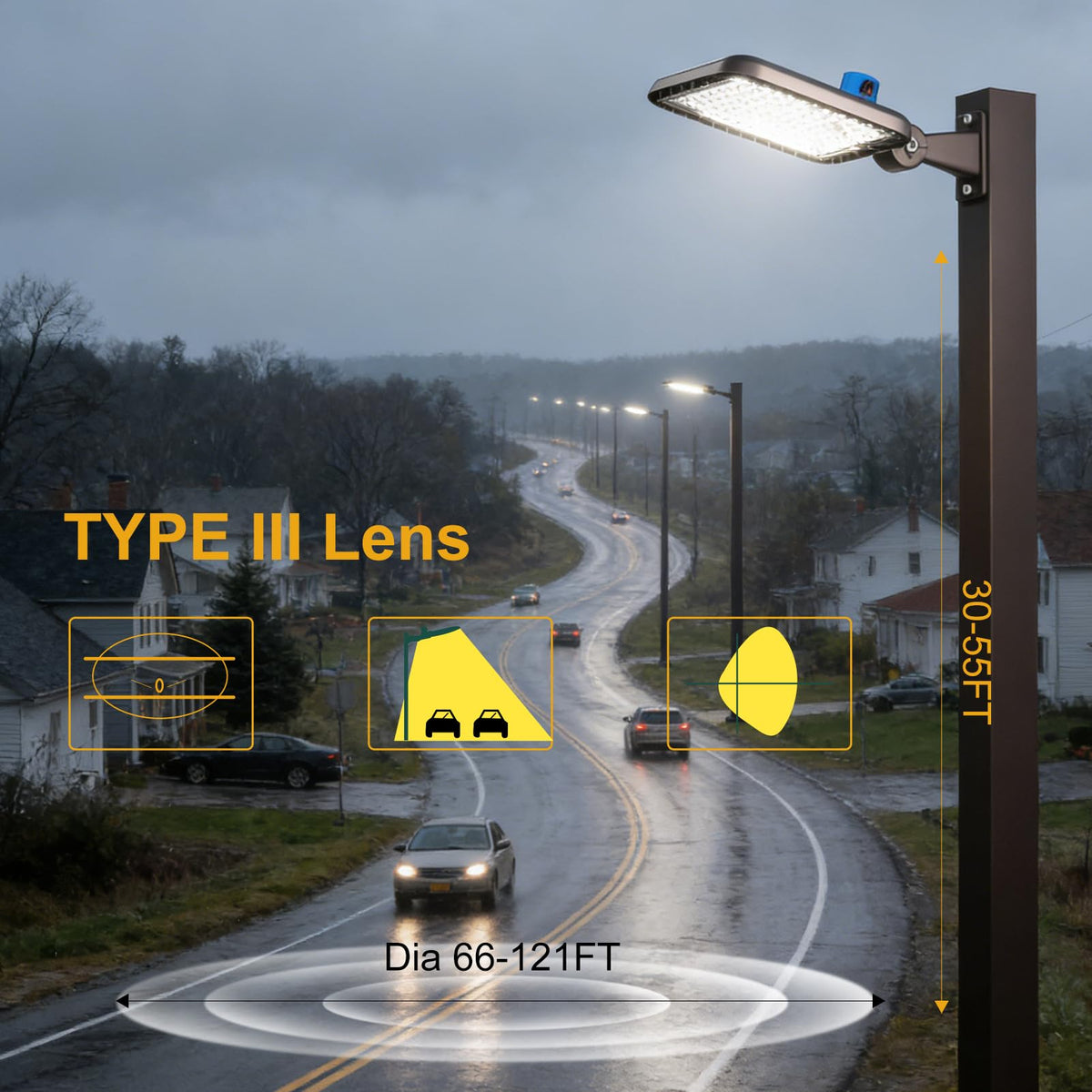 400W LED Parking Lot Lights Outdoor 100000lm(250LM/W) IP65 Commerical LED Parking Lot Lights with Smart Photocell 6KV SPD 5000K Arm Mount Flood Lighting for Parking Lot, Roadways,Stadium,Yard,-2Pack