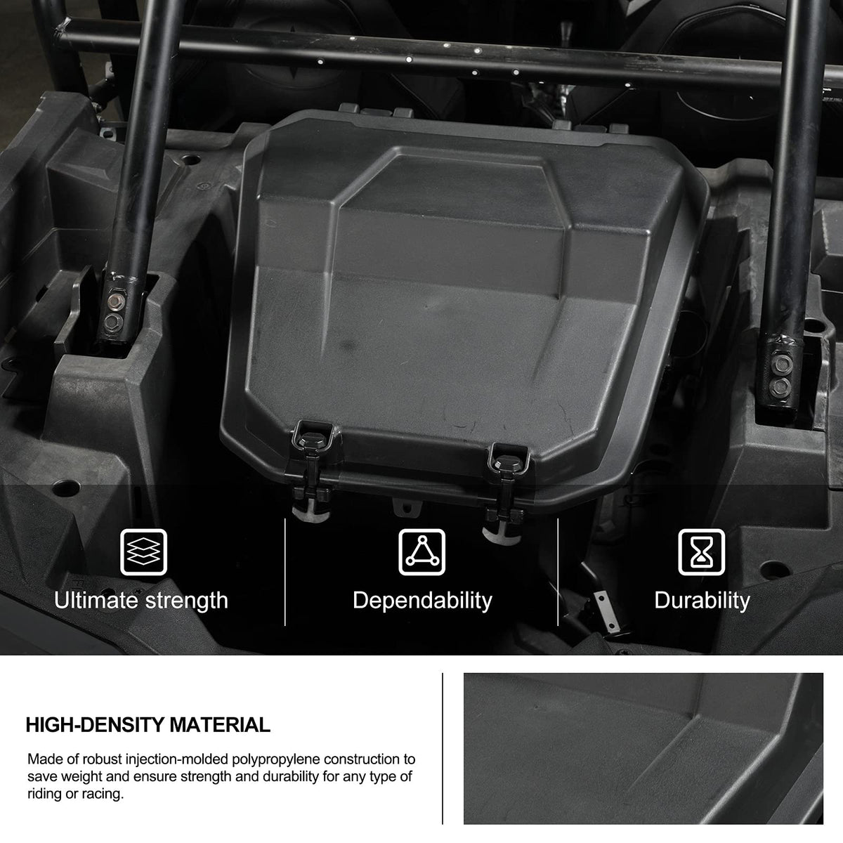 KIWI MASTER Rear Cargo Box for 2014-2023 Polaris RZR XP 1000 900 Turbo, 2020-2026 RZR Trail/S Accessories Replace OEM # 2881193 Waterproof 69 QT Bed Storage Bin