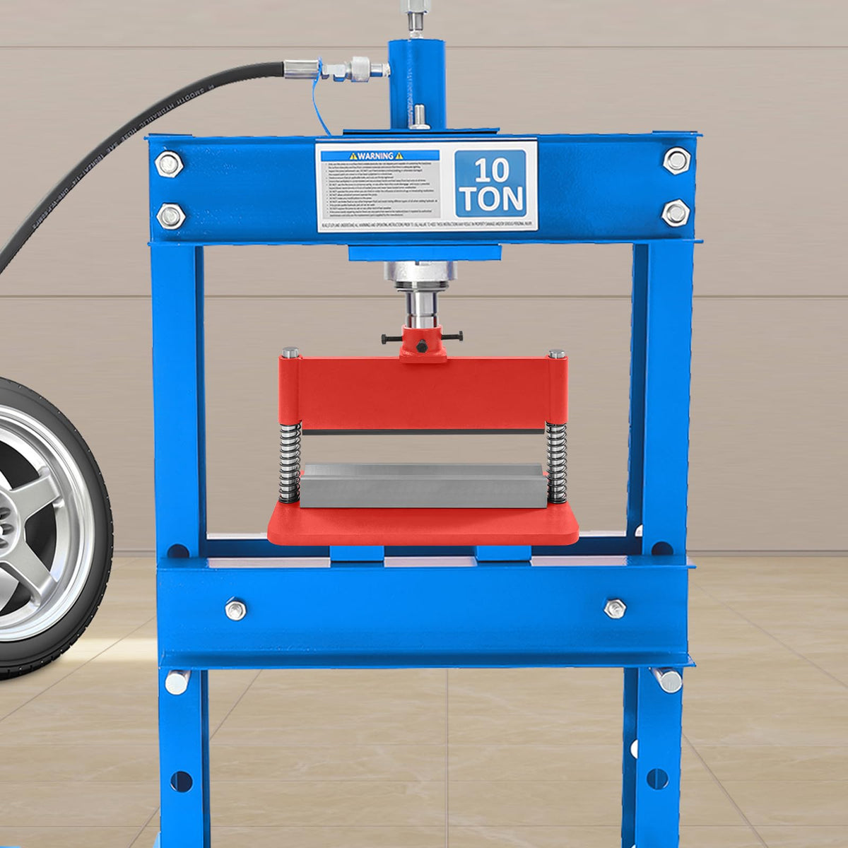 BOPRCSH 12inch Press Brake Attachment, Hydraulic Shop Presses Bending Brake Metal Bending Machine, Heavy Duty Metal Bending Tool for 12 or 20-Ton Hydraulic Workshop Presses (Red)