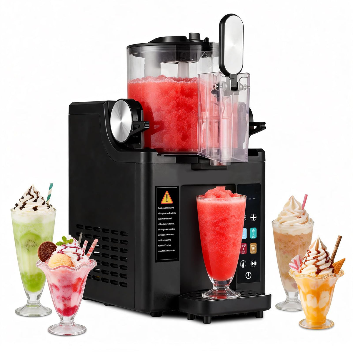 Slushie Machine& Soft Serve Ice Cream Maker, Slushie Machine for Home,Frozen Drink Machine, No Ice Needed, Self Cleaning Slushy Machine, Perfect for Milkshake, Frozen Margaritas, Cocktail and More