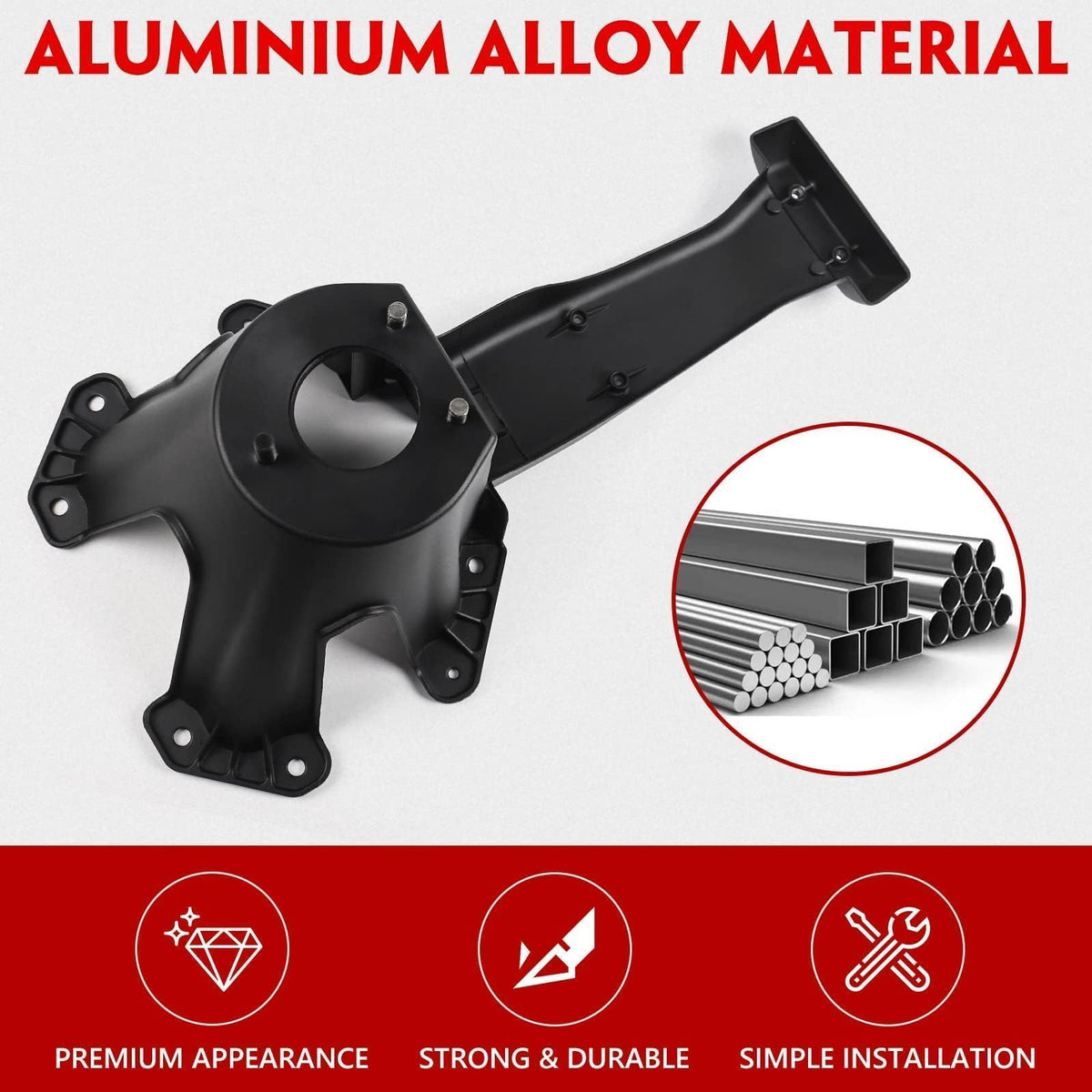 DKMGHT Spare Tire Holder Mounting Bracket Tire Carrier for Jeep Wrangler JK 07-18 with 3rd Third Brake Light Accessories 55397217AJ 68048581AA Aluminum Alloy Carrier Bracket(Red Lens)