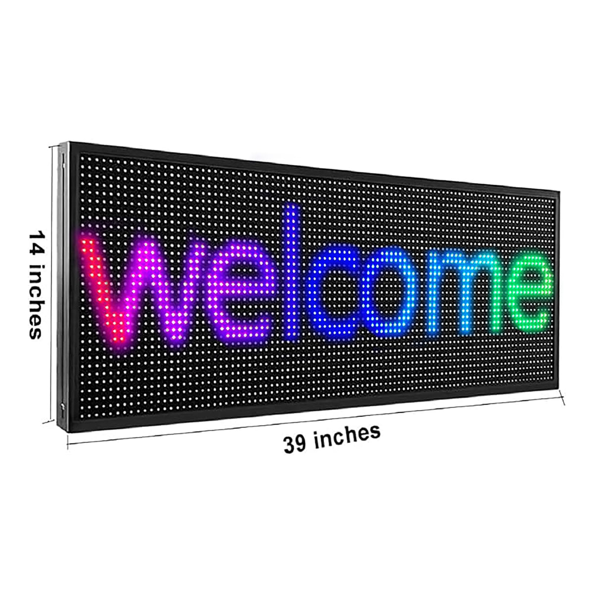 P10 Programmable Outdoor Scrolling LED Sign，39x14 Inch WiFi Controlled Digital Sign，The Perfect Solution for Commercial Advertising