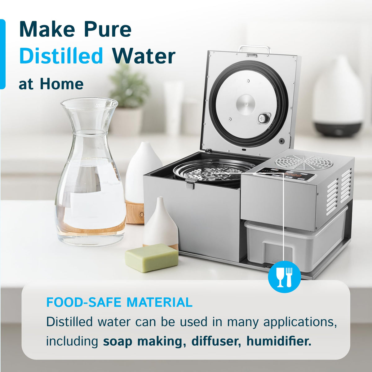 LETIME ADI Automatic Herbal Extractor. Infuser and Distiller in One. Herbal Oil Infusion Machine. Essential Oil Distiller. Hydrosol Maker. 4 L Water Distiller. Countertop Pure Distilling Water. 120V