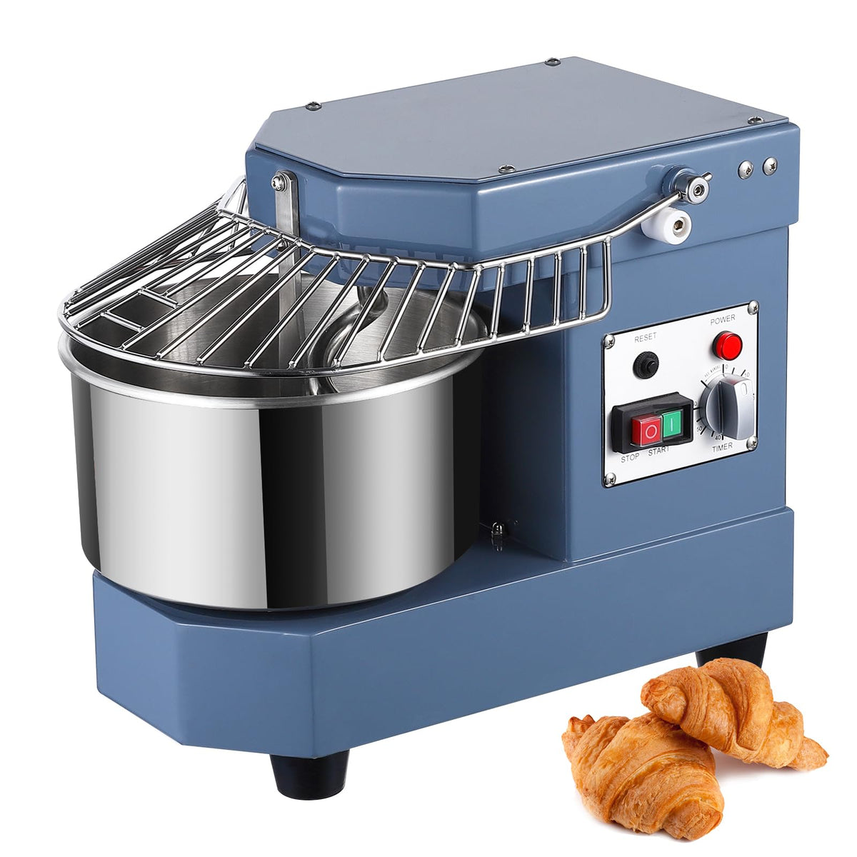 PioneerWorks Commercial Dough Mixer, 8Qt Capacity, 450W Dual Rotating Dough Kneading Machine with Stainless Steel Bowl, Safety Shield,110V for Restaurant, Bakeries,Pizzeria