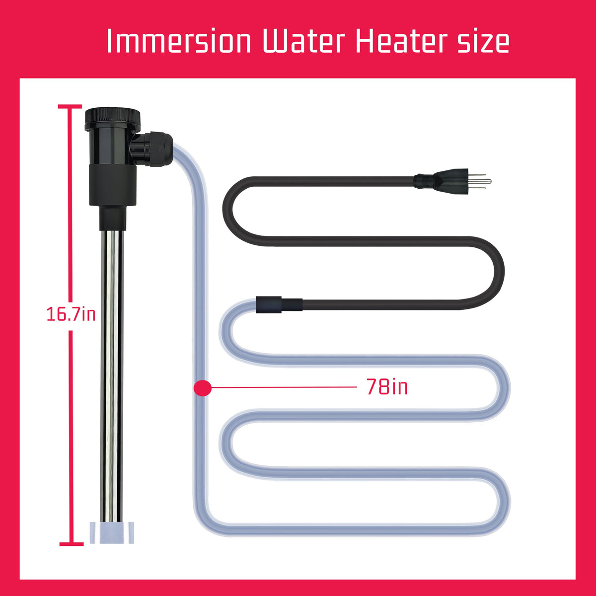 YLboyLIAN 1800W Titanium Immersion Water Heater for Pool & Hot Tub – Portable Electric Submersible Heater with Temp Control, Auto Shut-Off & WiFi Timer for Spa, Bathtub, Inflatable/Above Ground Pool