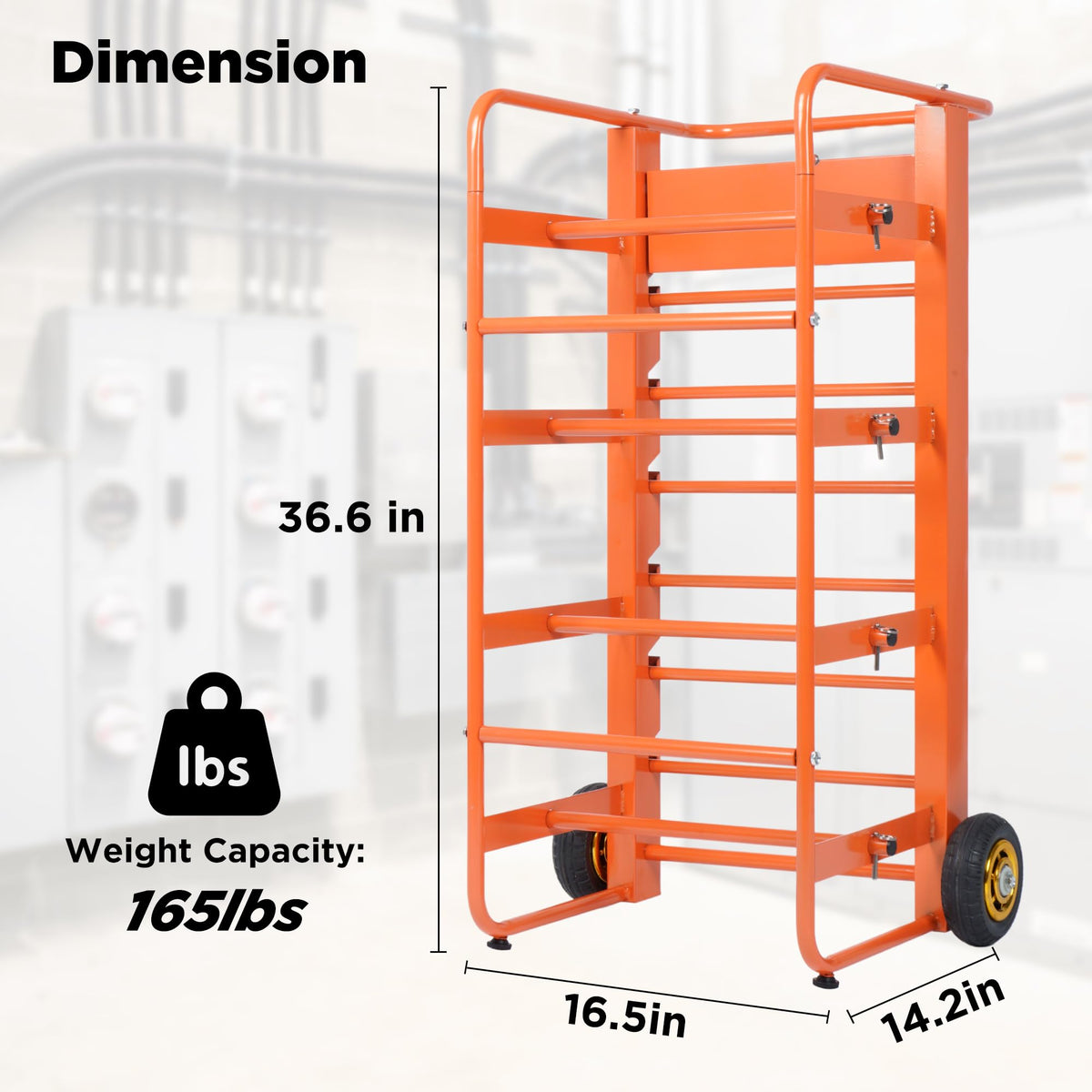 Wire Spool Rack Cable Caddy Wire Spool Cart Multi-Spool Wire Rack Dispenser with 11 Rods Multiple Axles Cable Spool Holder Wire Reel Caddy Cart with Wheels and Box for Electrical Industrial Retail