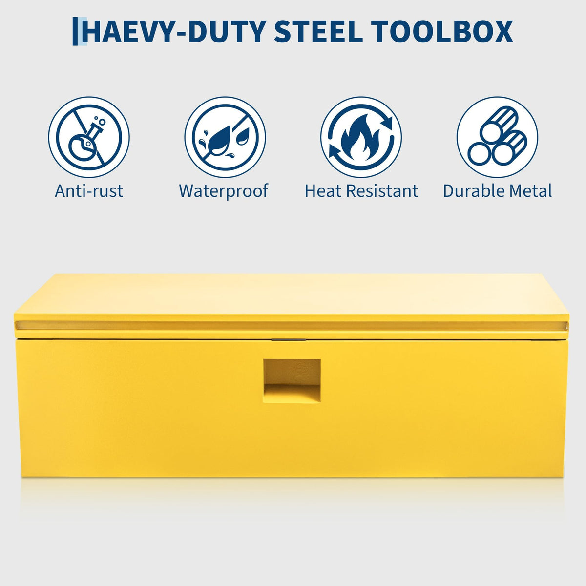 PrecisionAuto Truck Bed Toolbox Truck Tool Box Heavy Duty Steel Storage Cabinet Organizer Chest Jobsite for Pickup, RV, Trailer