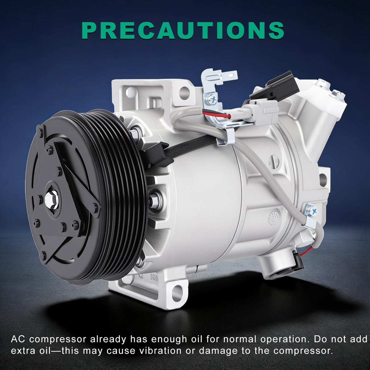 QKVBKAU 92600-3SH0A AC Compressor Compatible with Nissan Sentra L4 1.8L 2013-2019 Replacement # 92600-3SH1A 92600-3SH1B 92600-3SH1C Air conditioner Compressor with Pre-Filled Oil