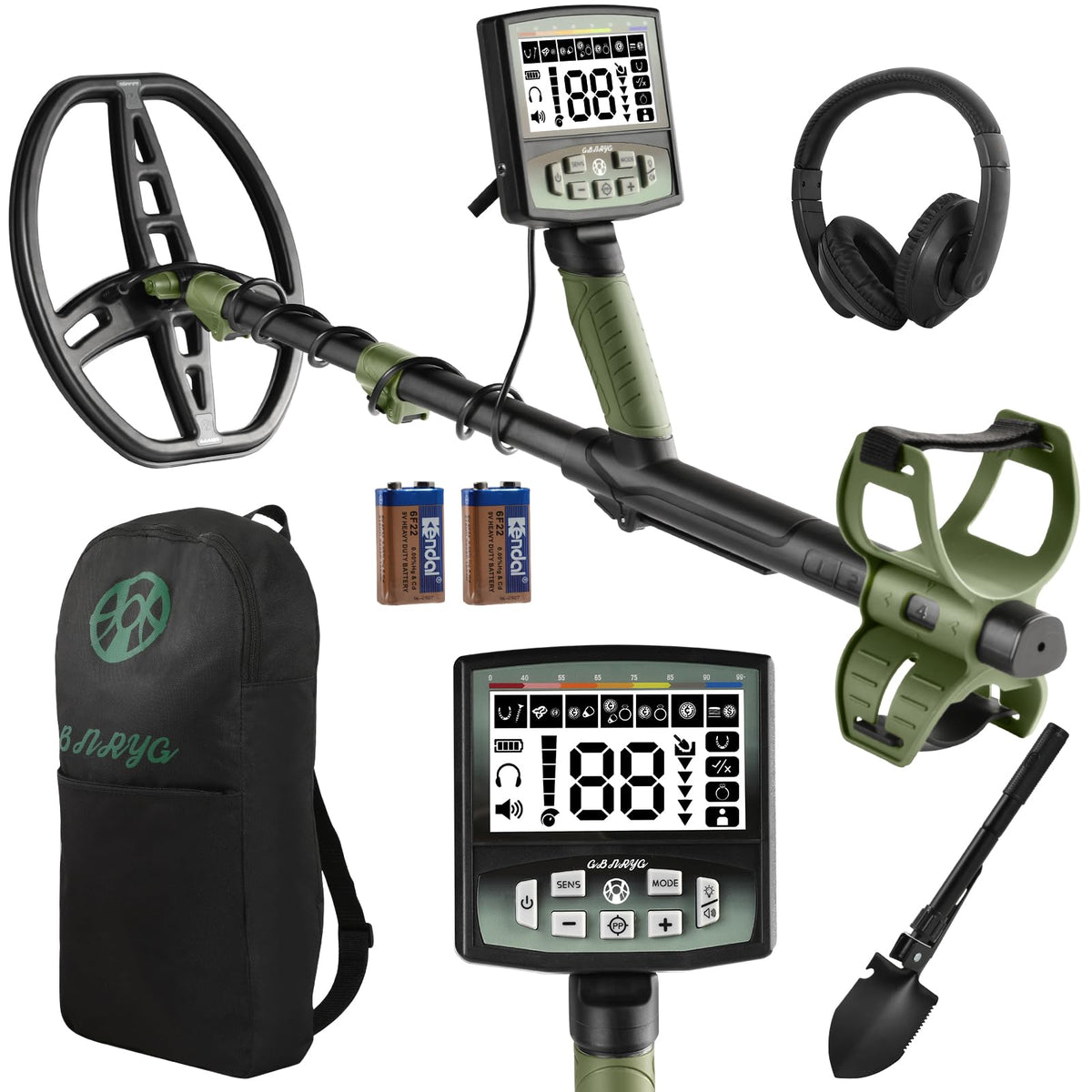 Gbnryg Professional Metal Detector for Adults,12" IP68 Waterproof Search Coil with LCD Backlight,5 Modes Gold Detector,Advanced DSP Chip&High Accuracy System for Beach/Gold Hunting
