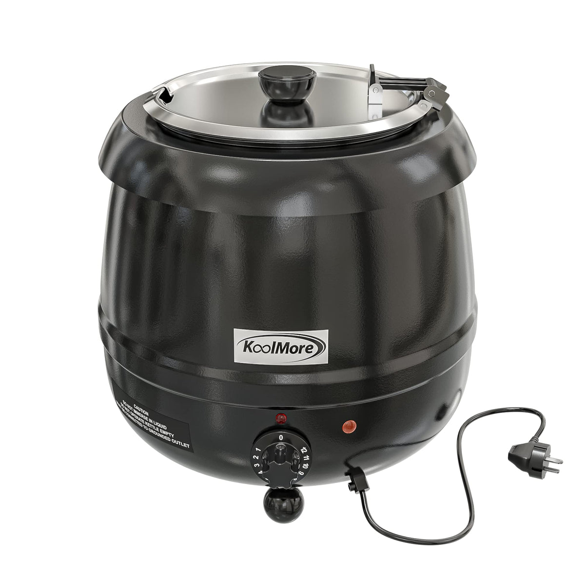 KoolMore Commercial Soup Kettle Warmer with Hinged Lid and Removable Pot Insert for Buffet, Restaurant, Party, Event, and Catering, Large 2.5 Gallon, Electric [Black] (SK-BK-3G)