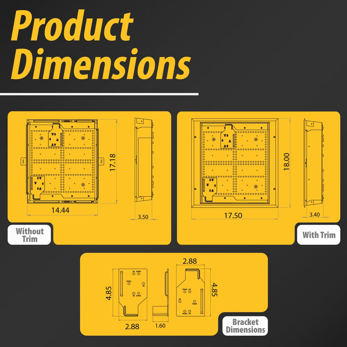 DATA COMM Electronics 45-8031-1C Recessed Media Box Outlet - Integrated Duplex 20A Commercial Receptacle, TV Wall-Mount, Streamlined Cable & Cord Management, Home & Office