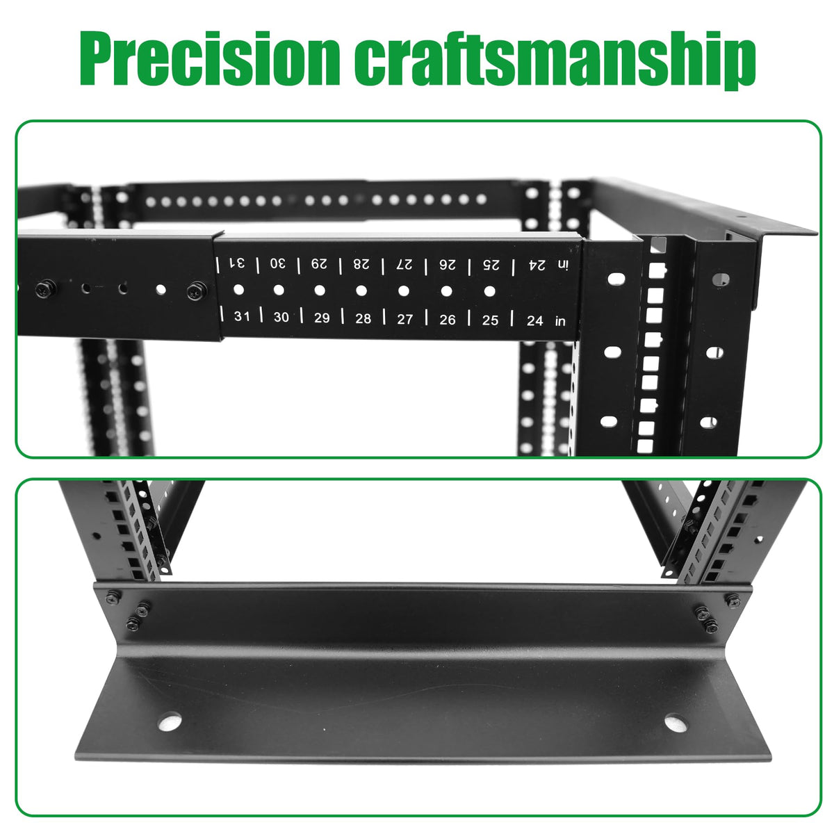 4-Post 27U Open Frame Server Rack for 19" IT Network Equipment & A/V Devices，22"-35" Adjustable Depth，Heavy Duty Free Standing Rack for Servers & AV Gear