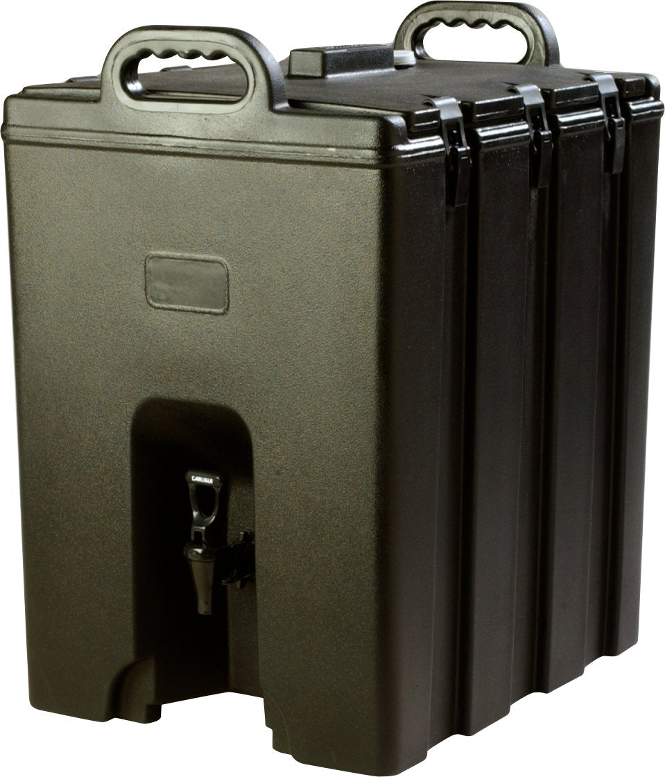 Carlisle FoodService Products Cateraide Insulated Beverage Dispenser with Handles for Catering, Events, Kitchens, and Restaurants, Plastic, 10 Gallons, Black