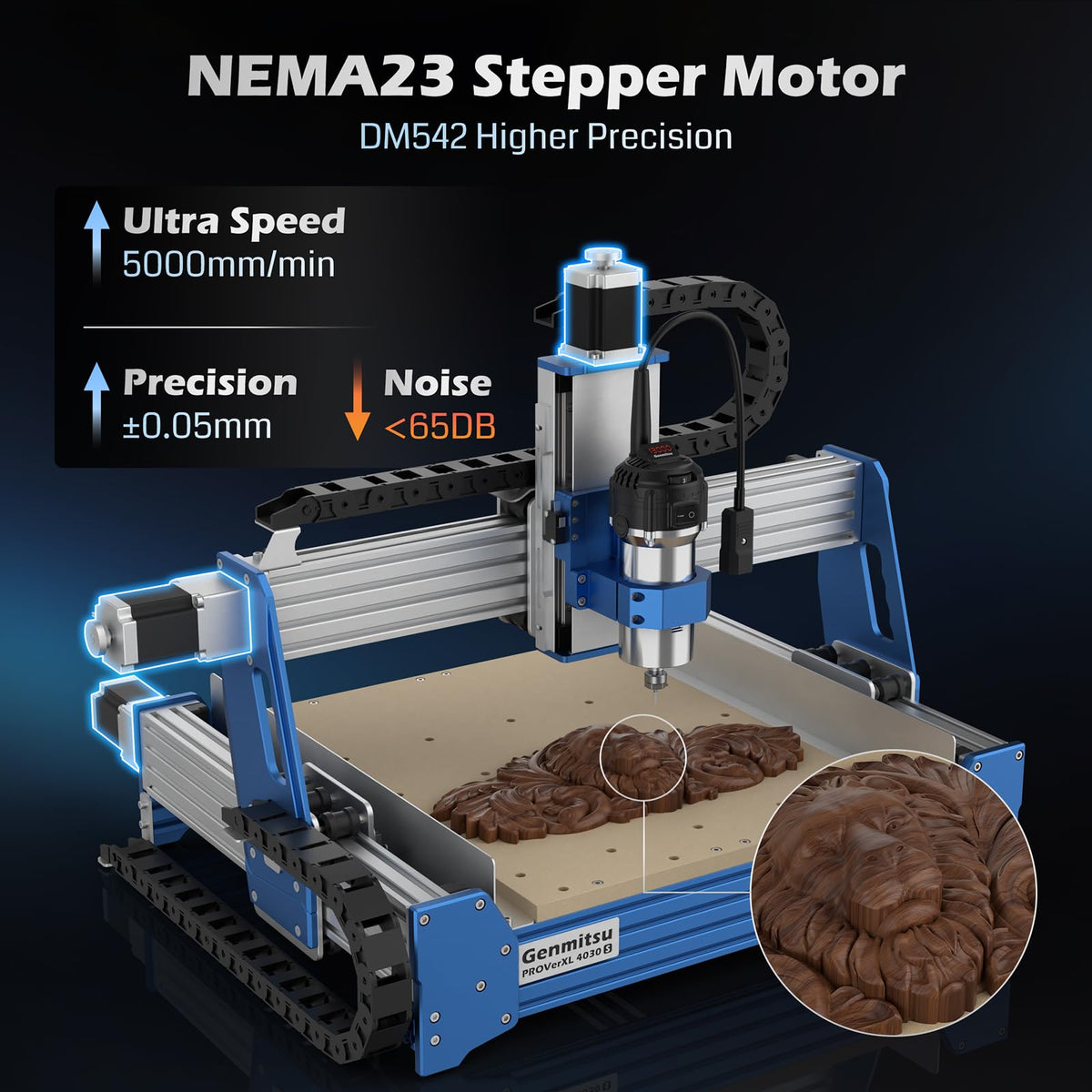 Genmitsu PROVerXL 4030S CNC Router Machine with 710W Spindle + 1.5KW Water Cooled Spindle Motor Kit