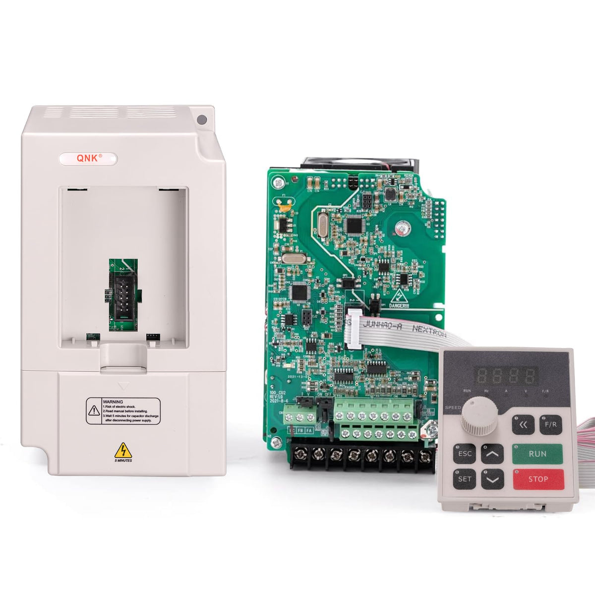 QNK CNC Spindle Motor Kits,220V 1.5KW CNC Spindle Air Cooled Spindle Motor+220V 1.5KW VFD Single to 3 Phase Inverter Variable Frequency Drive+ ER11 Collet Set