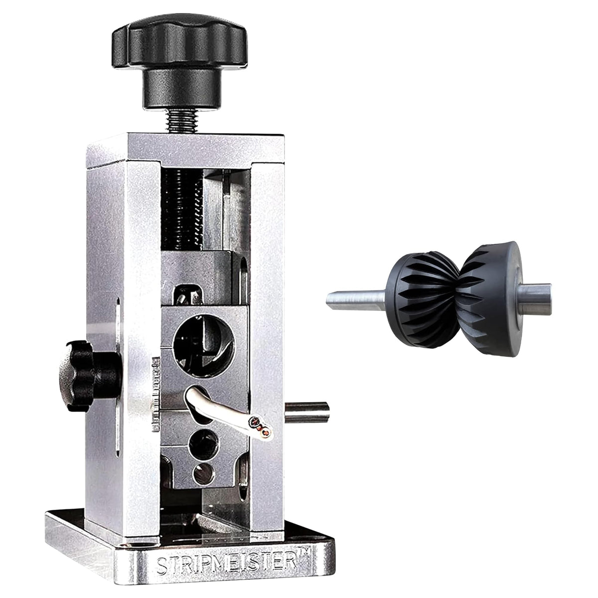 StripMeister Original Wire Stripping Machine & E250 Feeder Replacement - Drill Powered Wire Stripper, Wire Stripper Tool & Ultra-Grip E250 Feeder & Shaft Replacement, Wire Stripping Made Easy (Bundle)