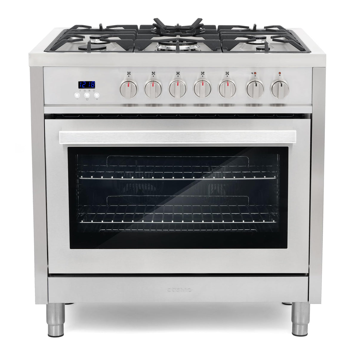 COSMO F965 36 in. Stellar Collection 4.4 cu. ft. Dual Fuel Range, 5 Sealed Burners, 8 Function Convection Oven in Stainless Steel