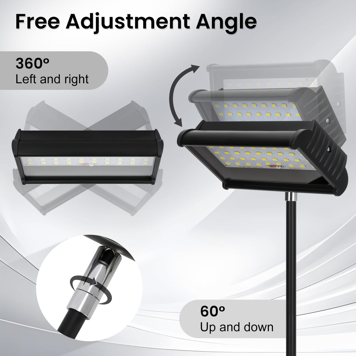 ZSUCC Trade Show Lights LED Display, Included Clamps, Mounting Brackets, Power Cables, Connect Cables, 360° Adjustable Angle for Trade Show Lighting, 3PCS Black
