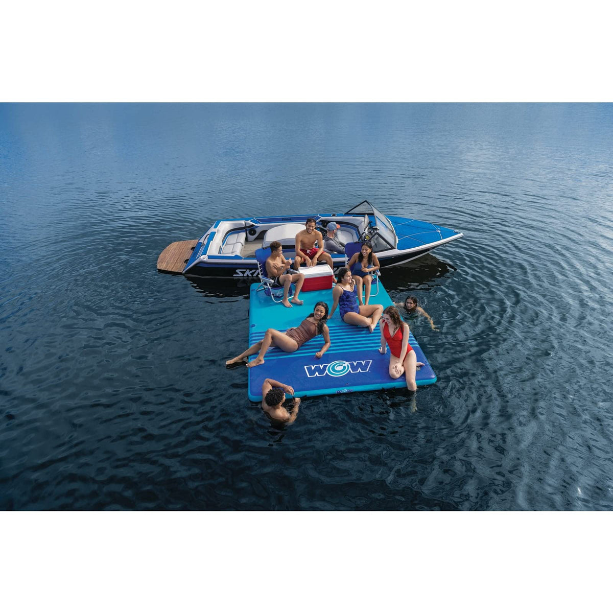 Wow Sports Vacation Station Inflatable Floating Dock - 10 x 8 x 6 in - for Boating & Lakes - for Kids & Adults