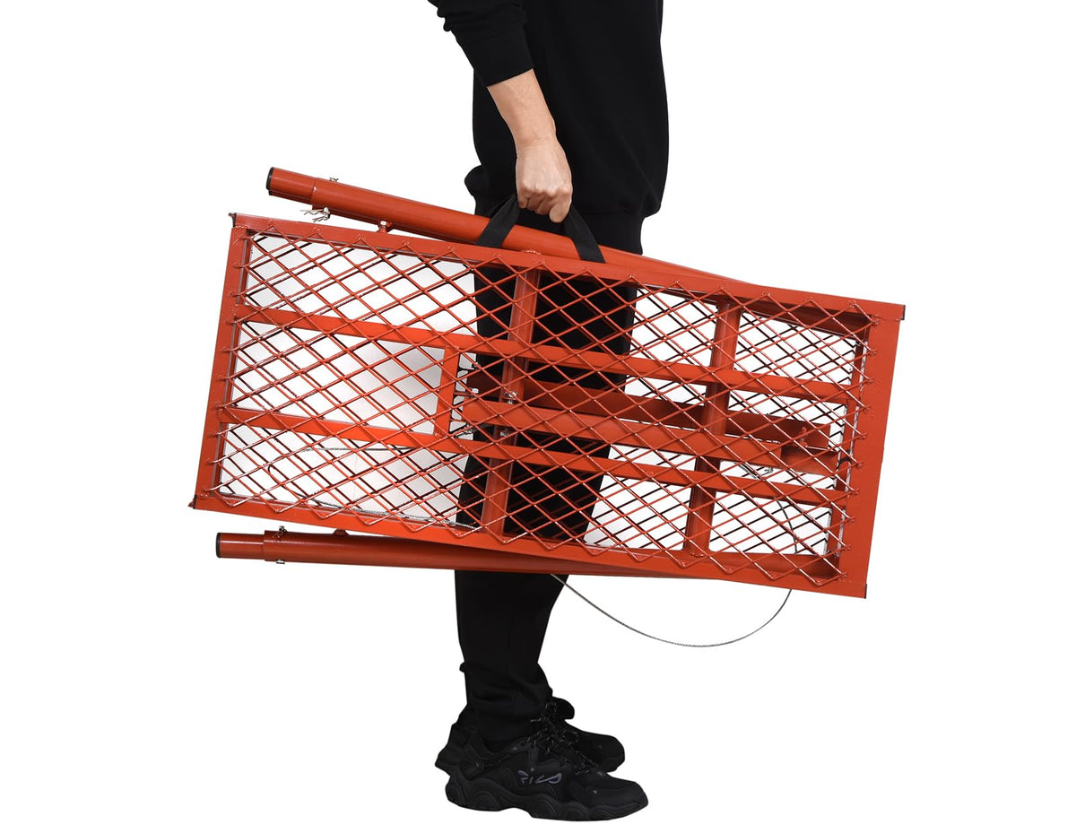 LEADALLWAY Scaffolding Platform 770 Lbs Capacity 70(L) x15(W) x33(H) Folding Adjustable Portable Work Platform Ladder,Red