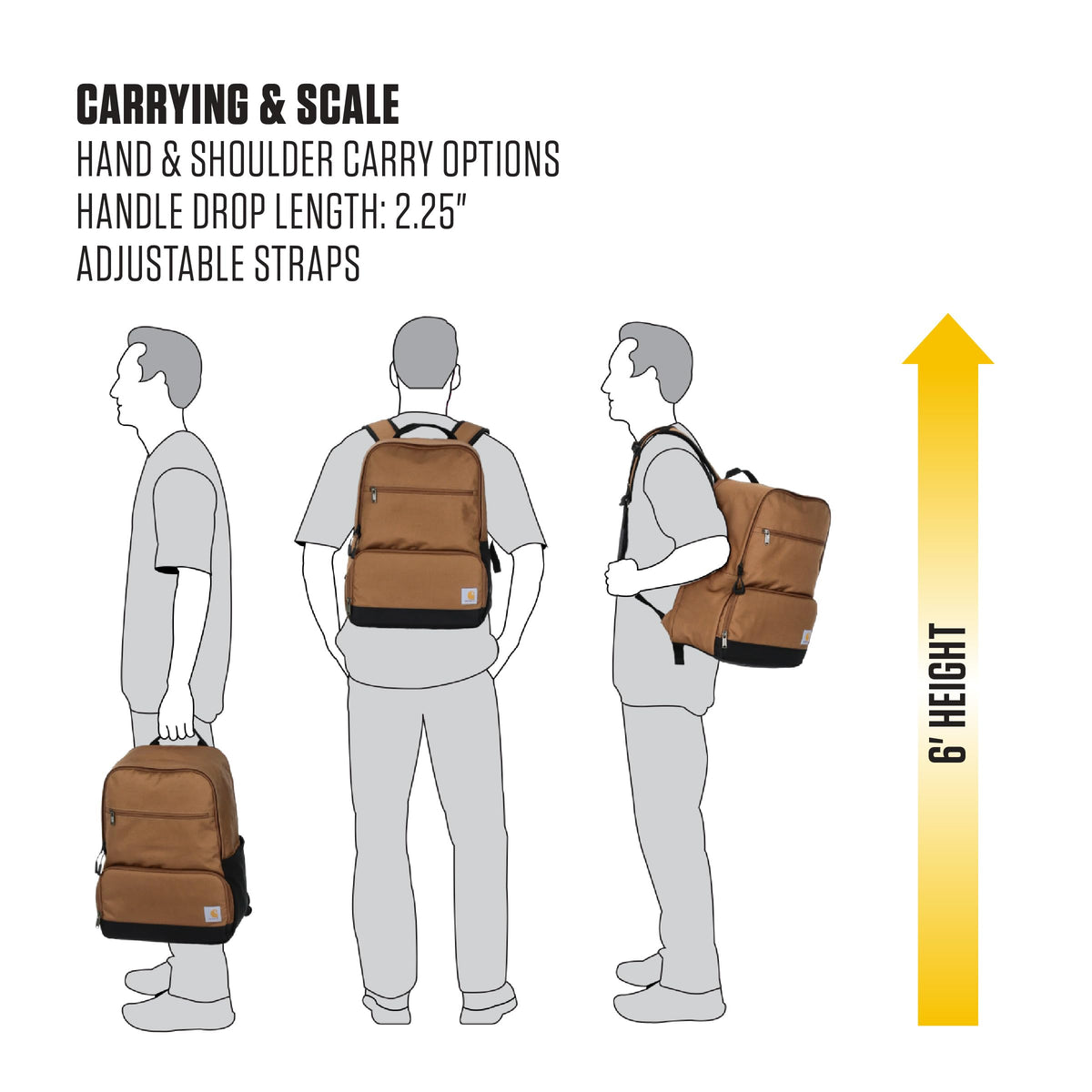 Carhartt Insulated Two Compartment Cooler, Durable Water Repellent Material W/Front Zippered Pocket for Camping, Beach & Travel, Cooler Backpack, Port