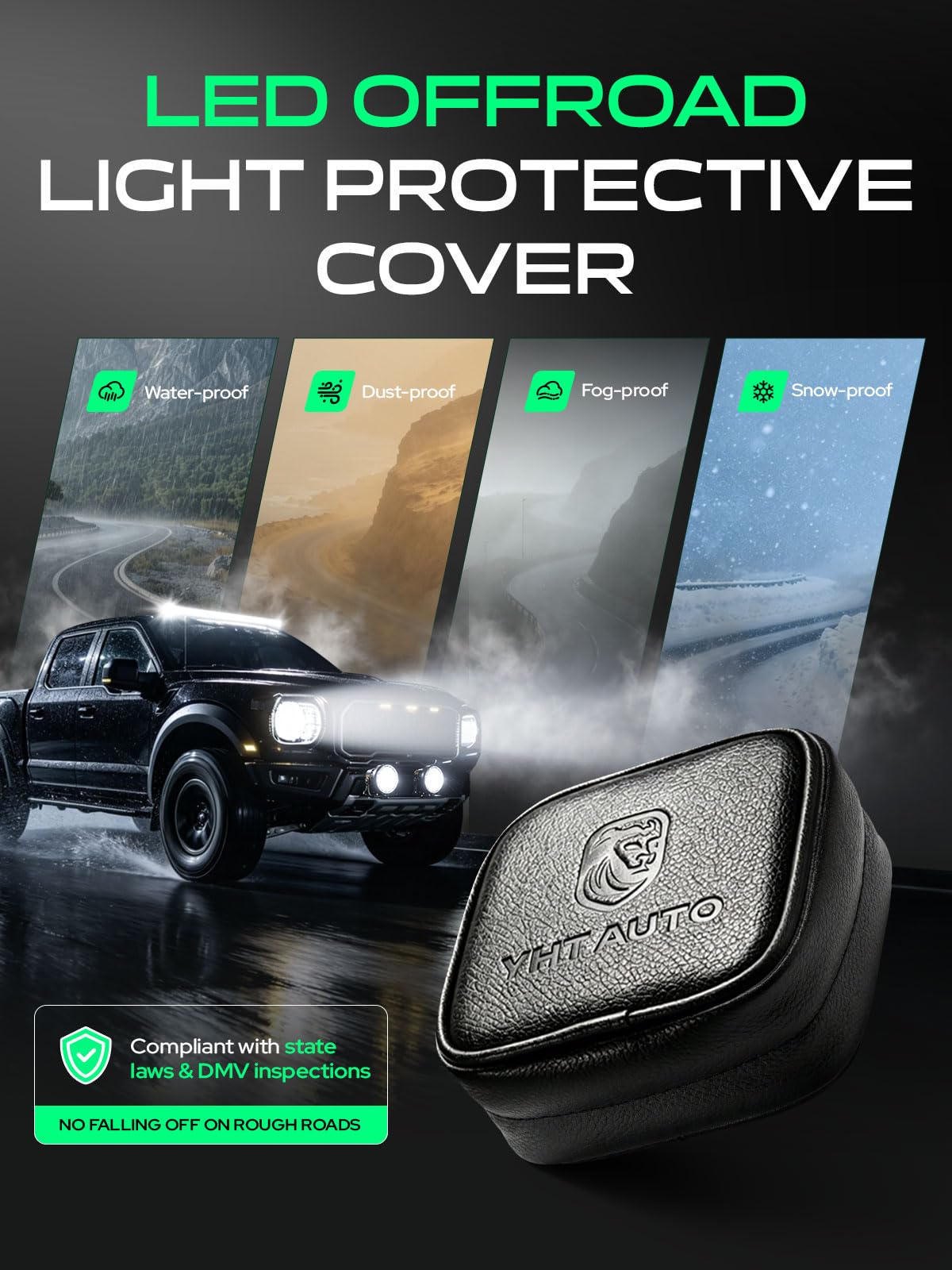 YHTAUTO 4 Inch LED Pod Lights & Light Cover 40W 4800LM 5700K Driving 10x25°Beam Off Road Camper Working Light Bars for 4x4 Pickup Truck ATV UTV Dirt Bike Motorcycle Boat Trailer IP67 Waterproof Lamp