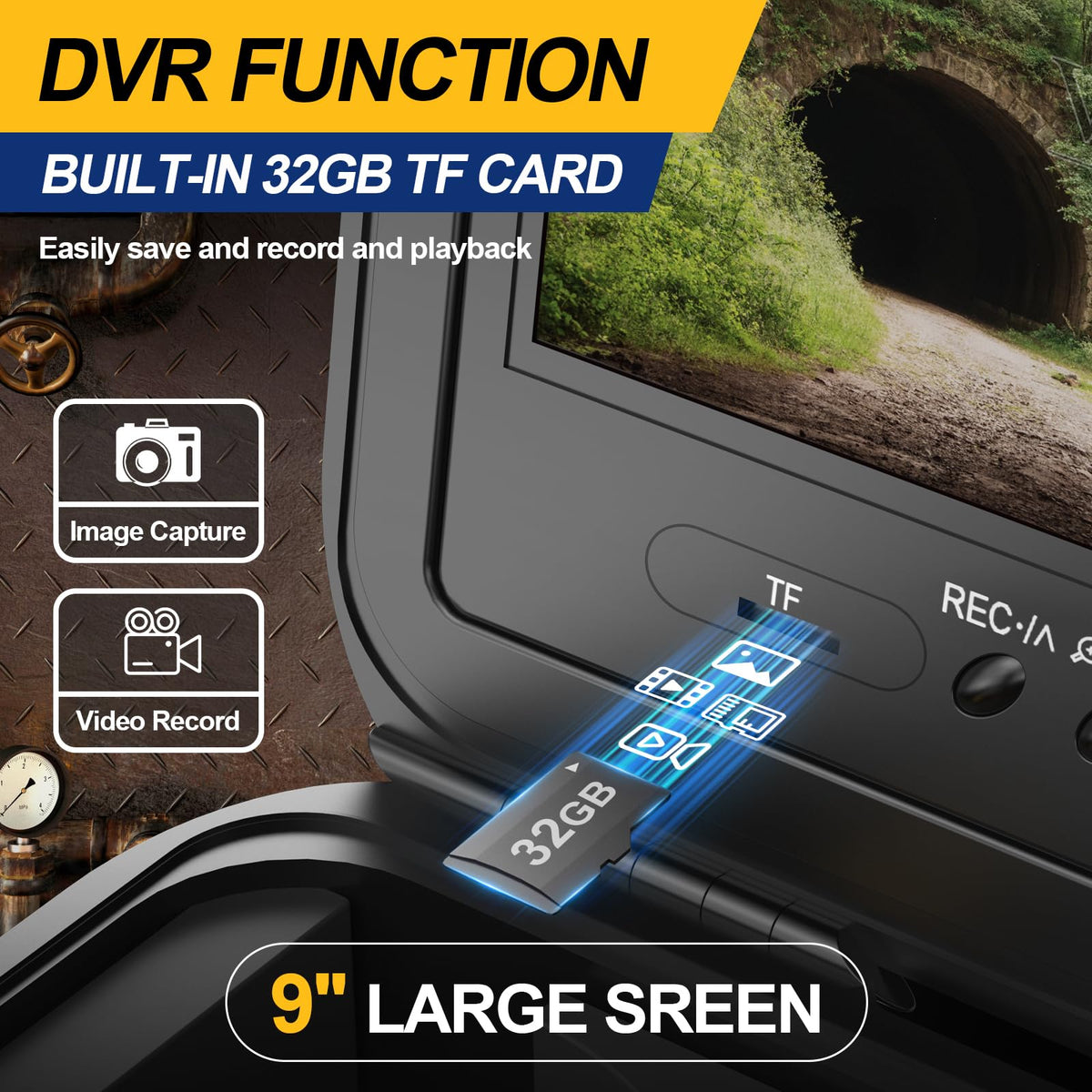 Anysun All in 1 Sewer Camera with Locator & Wheels & Pull Handle, 7MM Cable, Self Leveling, Distance Counter, 32GB Card, 9'' HD Monitor, Pipe Drain Inspection Camera IP68 Borescope (150FT/45M)