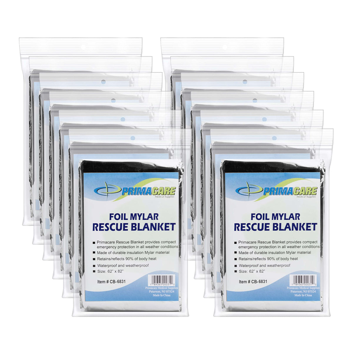 Primacare CSCB-6831 Emergency Foil Mylar Blanket (Pack of 200)