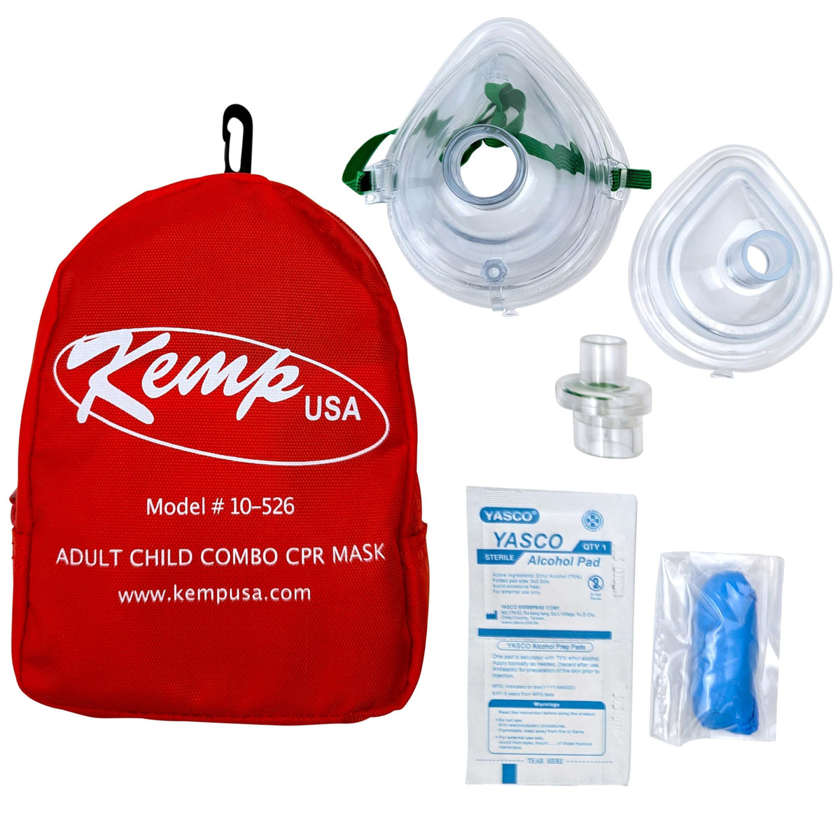 Kemp USA First Aid Adult and Infant CPR Mask Combo Kit (50)
