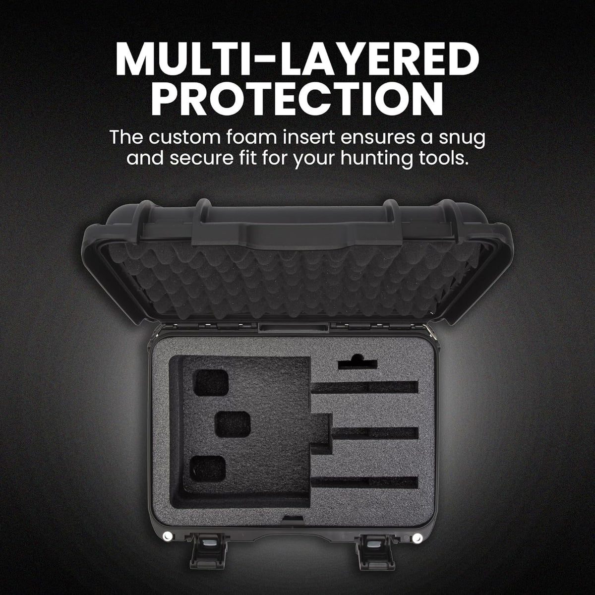 NANUK 918 Hard Case with 3 UP Custom Foam Insert, IP67 Waterproof & Crushproof, Rugged Construction for Ultimate Protection, Made in Canada – Black (16.9” x 12.9” x 9.3”)