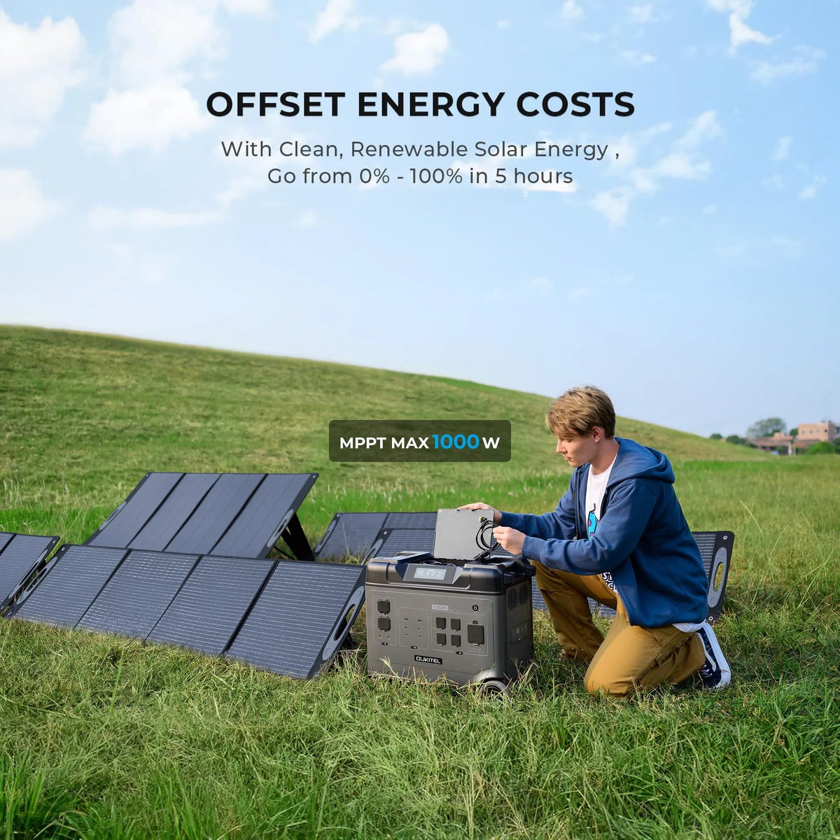 P5000 Pro 5120Wh Portable Power Station with 2×200W Solar Panels, 3600W(7200W Surge) Solar Generator with LiFePO4 Battery, 5×3600W AC Output, for Emergency, Home Backup, RV, Camping